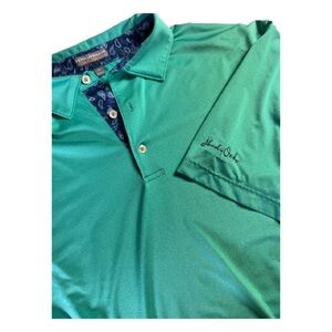 Peter Millar Summer Comfort Men's XL Green Short Sleeved Polo